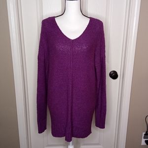 Sonoma Purple V-Neck Sweater Oversized Fit Sz. M